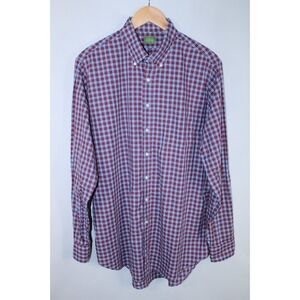 Sid Mashburn Men's Large Blue Red Check Long Sleeve Shirt